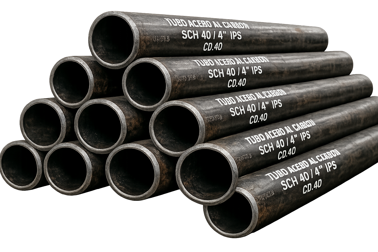 TUBO DE ACERO AL CARBON CD.40 DE 4"